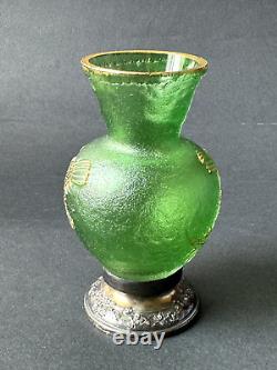 Daum Nancy, elegant small glass vase. Circa 1900