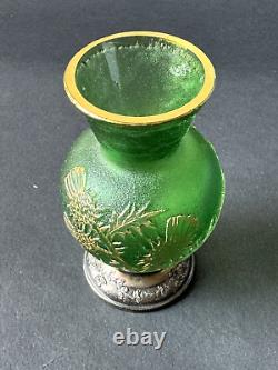 Daum Nancy, elegant small glass vase. Circa 1900