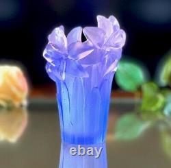 Daum Pate De Verre French Crystal Amaryllis Vase New in Box