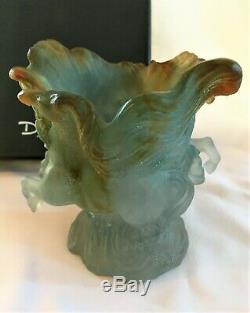 Daum Pate De Verre Horse Vase Sculpture Timbale Chevaux De Marly Box & Foam