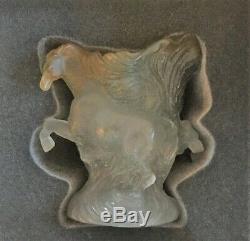 Daum Pate De Verre Horse Vase Sculpture Timbale Chevaux De Marly Box & Foam