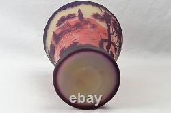 DeVez French Cameo Scenic Town by Lake Vase, 1920's