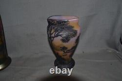 Devez Art Glass Cameo Vase