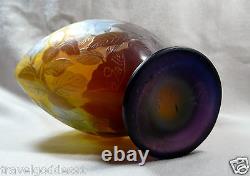 EMILE GALLE -FRENCH ART NOUVEAU GLASS VASE, c. 1900-Handcrafted glass