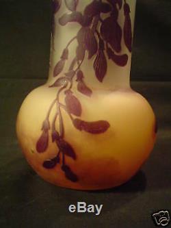 EMILE GALLE' FRENCH CAMEO ART GLASS VASE, c. 1900