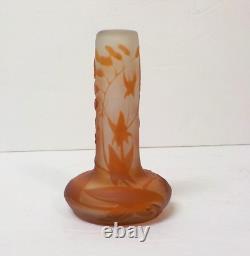 EMILE GALLE French CAMEO Art Glass 3.75 Miniruew Vase, c. 1900