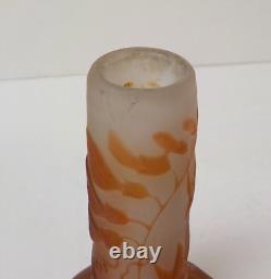 EMILE GALLE French CAMEO Art Glass 3.75 Miniruew Vase, c. 1900