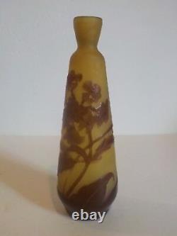 EMILE GALLE French CAMEO Art Glass 6.5 Vase, c. 1910 (#2)