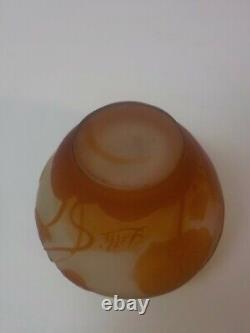 EMILE GALLE French CAMEO Art Glass Miniature 2.5 Vase, c. 1910