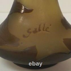 EMILE GALLE French CAMEO Art Glass Miniature 4.25 Vase, c. 1910