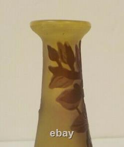 EMILE GALLE French CAMEO Art Glass Miniature 4.25 Vase, c. 1910