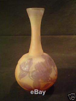 EMILE GALLE French CAMEO Art Glass Vase, c. 1910 (#1)