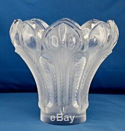 ESNA Crystal Vase 8.75 by LALIQUE of France Signed MINT
