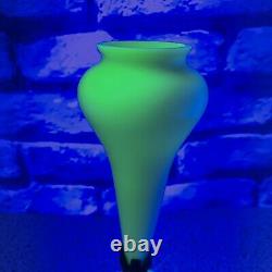 Early 1900s French Jadeite/Jadite Epergne Vase Uranium/Vaseline Glass