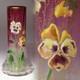 Early 20Th Century French Antique Gold Red Glass Enamel Violet Vase Flower