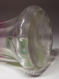 Early 20Th Century French Antique Gold Red Glass Enamel Violet Vase Flower