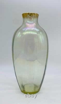 Elegant Antique French LEGRAS IRIDESCENT GOLD GILDED GLASS VASE