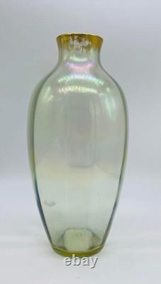 Elegant Antique French LEGRAS IRIDESCENT GOLD GILDED GLASS VASE