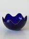 Elegant Saint Louis French Cobalt Blue Modern Art Glass Bowl Vase Vintage France