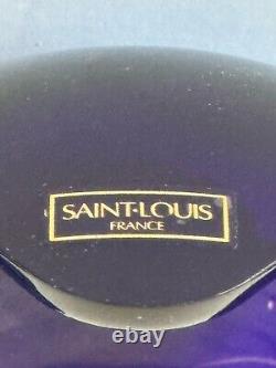 Elegant Saint Louis French Cobalt Blue Modern Art Glass Bowl Vase Vintage France