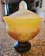 Emile Cameo Glass Vase Jar Lidded Signed Galle Art Florals Lilly Art Glass 4