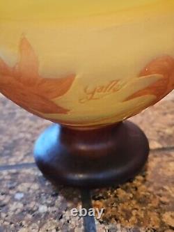 Emile Cameo Glass Vase Jar Lidded Signed Galle Art Florals Lilly Art Glass 4