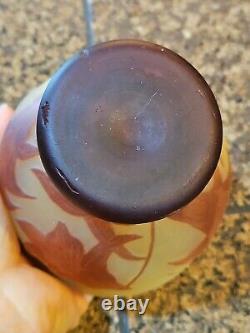 Emile Cameo Glass Vase Jar Lidded Signed Galle Art Florals Lilly Art Glass 4