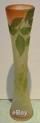 Emile Galle C 1910 Original Cameo Glass Grand Vase Design Heigth22.5