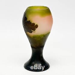 Emile Galle French Acid Etched 3 Layer Cameo Art Glass Vase Forest Scene c. 1900