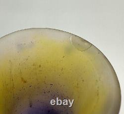 Emile Galle French Acid Etched Scenic Cameo Glass Vase circa 1880 cracked 18