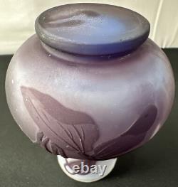Emile Galle French Vase Cameo Glass Authentic Signed Gallé 3.5 Authentic Orig