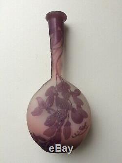 Emile Galle Glass Vase Cameo Solifleur C. 1905 art nouveau antique