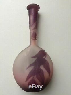 Emile Galle Glass Vase Cameo Solifleur C. 1905 art nouveau antique