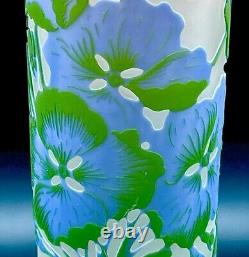 Emile Galle Glass Vase Hydrangea Floral Design Star Sign 13.5in 1904-1906