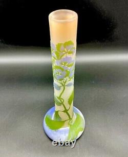 Emile Galle Glass Vase Hydrangea Floral Design Star Sign 13.5in 1904-1906