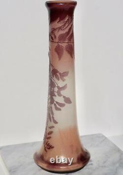 Emile Galle Monumental 23 French Cameo Wisteria Vase, circa 1904