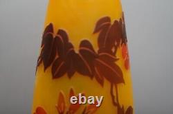 Emile Galle Reproduction ART NOUVEAU 14 LARGE CAMEO FLORAL VASE ART GLASS Z1