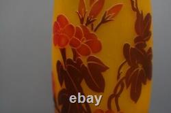 Emile Galle Reproduction ART NOUVEAU 14 LARGE CAMEO FLORAL VASE ART GLASS Z1