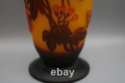 Emile Galle Reproduction ART NOUVEAU 14 LARGE CAMEO FLORAL VASE ART GLASS Z1