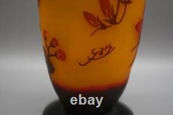 Emile Galle Reproduction ART NOUVEAU 14 LARGE CAMEO FLORAL VASE ART GLASS Z1