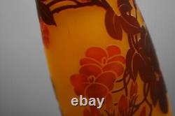 Emile Galle Reproduction ART NOUVEAU 14 LARGE CAMEO FLORAL VASE ART GLASS Z1