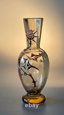 Emile Galle glass vase Chardons et Croix de Lorraine. Circa 1890