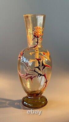 Emile Galle glass vase Chardons et Croix de Lorraine. Circa 1890