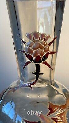 Emile Galle glass vase Chardons et Croix de Lorraine. Circa 1890