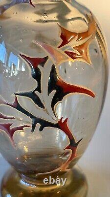 Emile Galle glass vase Chardons et Croix de Lorraine. Circa 1890