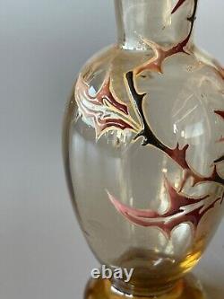 Emile Galle glass vase Chardons et Croix de Lorraine. Circa 1890