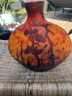 Emile Galle'style Art Glass Vase