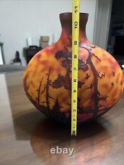 Emile Galle'style Art Glass Vase