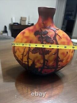 Emile Galle'style Art Glass Vase