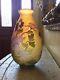 Emile galle large floral glass vase antique French art